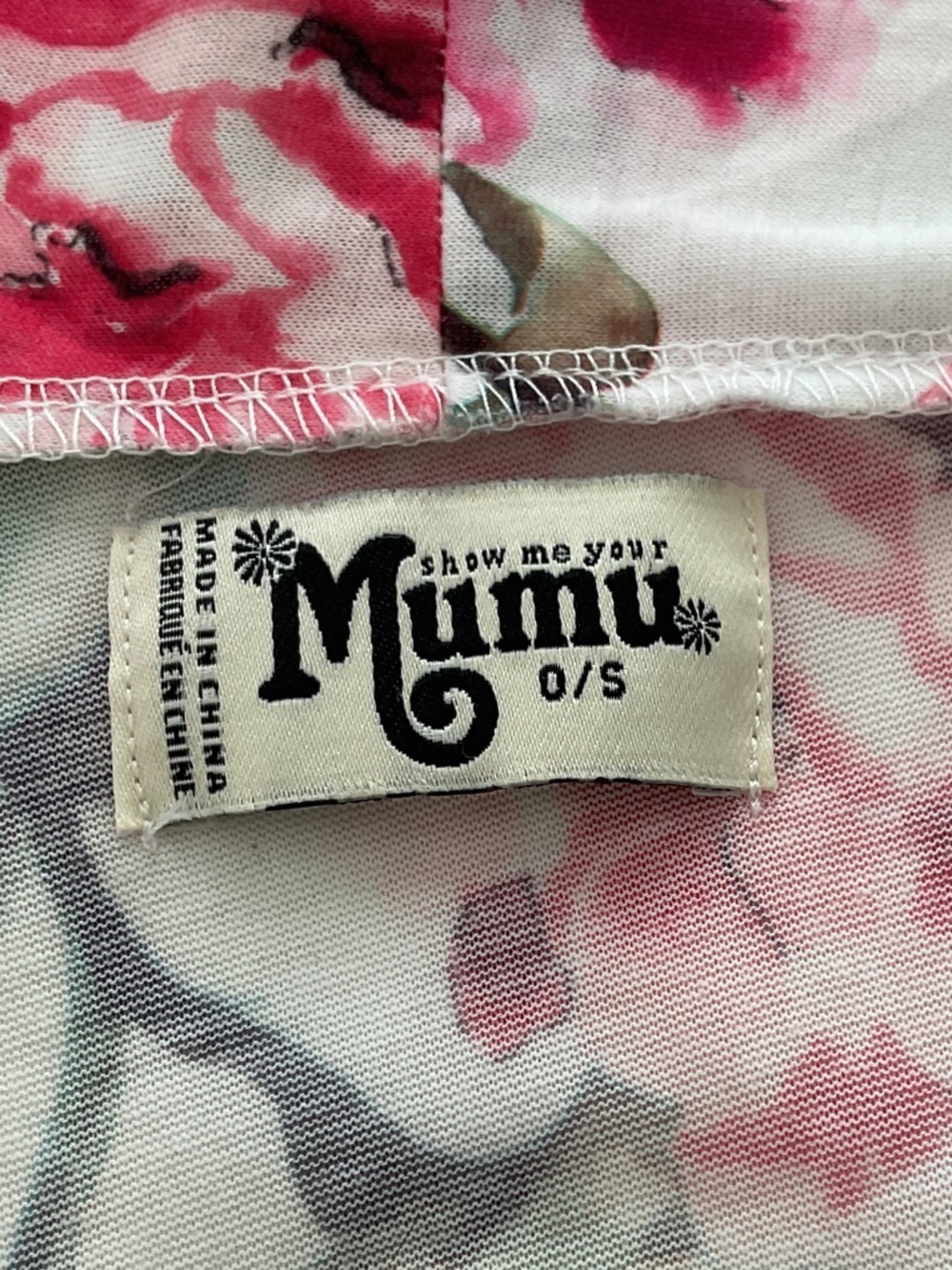 Show Me Your MuMu Pink Floral Wrap Robe with Green Leaf Print - Picture 5 of 6